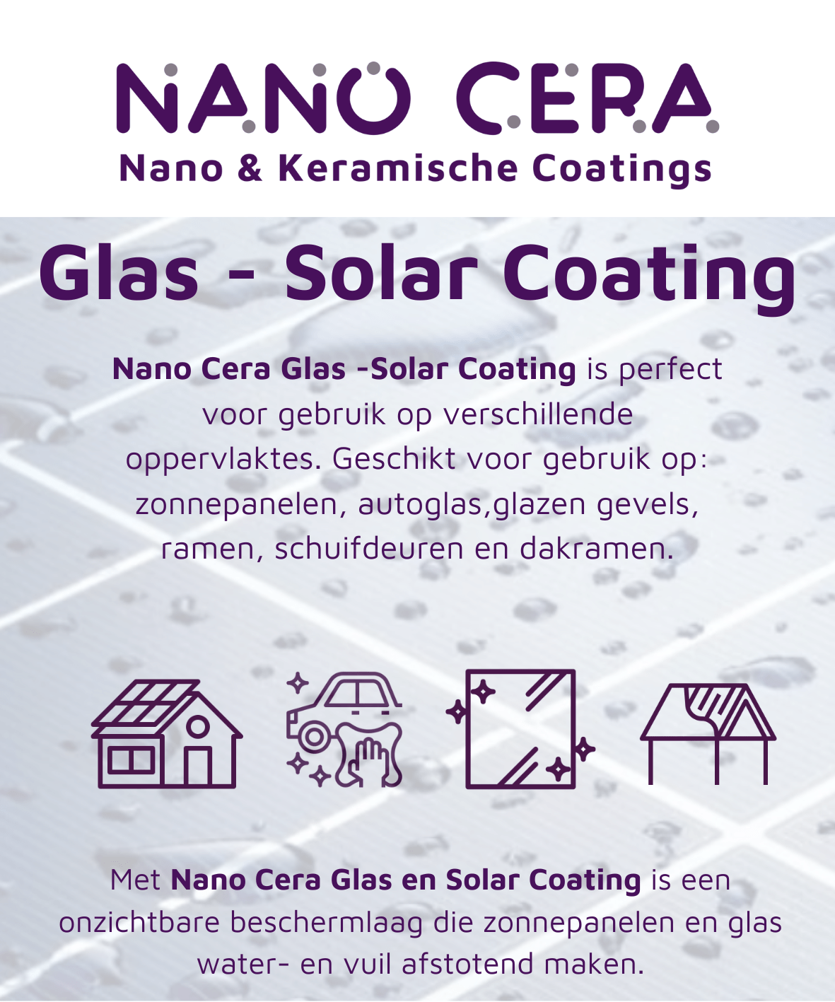 Nano Cero glas - solar coating voor zonnepanelen